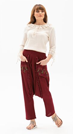 Eliş Şile Bezi Zehra Şile Bezi Bluz Krem Krm