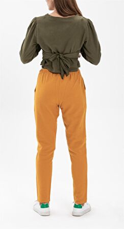 Kemerli Pazen Pantolon Hardal