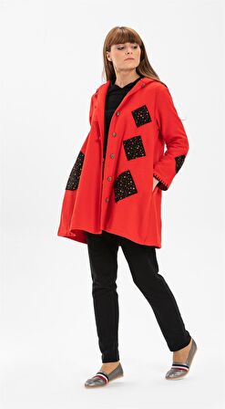 Eylem Pazen Ceket Kırmızı Krmz