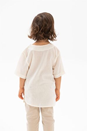 Kısa Kol Şile Bezi Bisiklet Yaka Erkek Çocuk Tshir