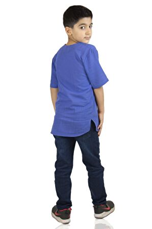 Kısa Kol Şile Bezi Bisiklet Yaka Erkek Çocuk Tshir