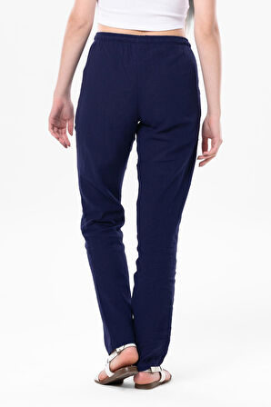 Şile Bezi Cepli Kadın Yazlık Pantolon Mor Mor