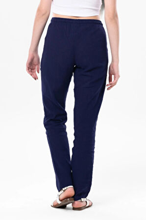 Şile Bezi Cepli Kadın Yazlık Pantolon Mor Mor