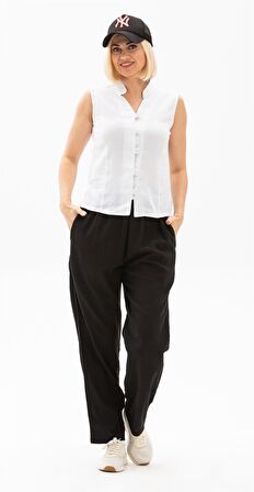 Kolsuz Şile Bezi Arzu Bluz Beyaz Byz