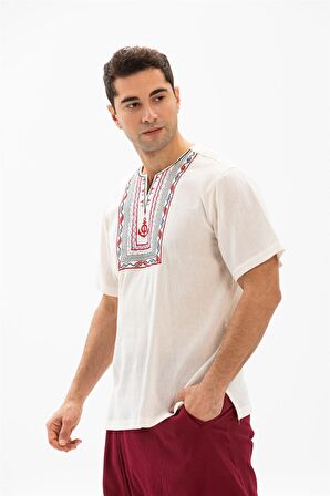 Kısa Kol Şile Bezi Bisiklet Yaka Bahriyeli Erkek T