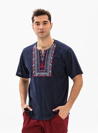 Kısa Kol Şile Bezi Bisiklet Yaka Bahriyeli Erkek T