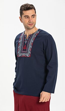 Uzun Kol Şile Bezi Bisiklet Yaka Bahriyeli Erkek T