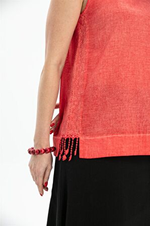 Kolsuz Poplin Zeyno Bluz Mercan Mrcn