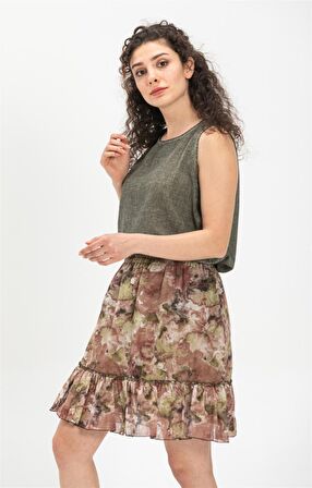 Vual Nesrin Kısa Etek Kahve Khv