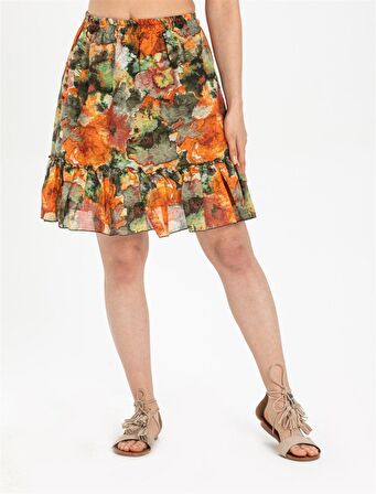 Vual Nesrin Kısa Etek Turuncu Trnc