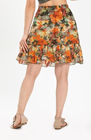 Vual Nesrin Kısa Etek Turuncu Trnc