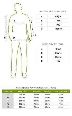 Uzun Kol Şile Bezi Bisiklet Yaka Erkek Tshirt Haki 3049