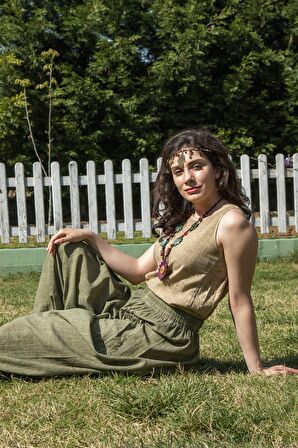 Kolsuz Poplin Zeyno Bluz Toprak Tprk