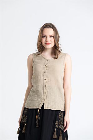 Kolsuz Müslin Melis Bluz Vizon Vzn