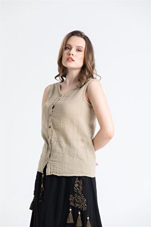 Kolsuz Müslin Melis Bluz Vizon Vzn