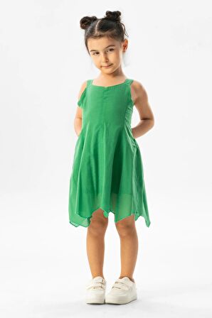 Askılı Vual Emel Yazlık Çocuk Elbise Mint Yeşili mntysl