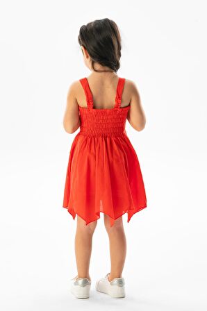 Askılı Vual Emel Yazlık Çocuk Elbise Mercan Mrcn