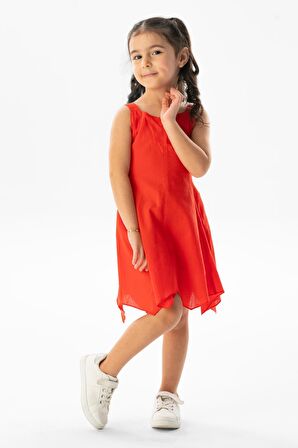 Askılı Vual Emel Yazlık Çocuk Elbise Mercan Mrcn