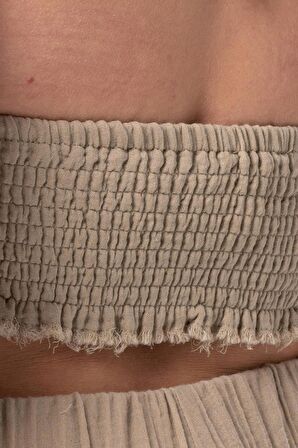 Göcek Bağlama Detaylı Yazlık Müslin Büstiyer Vizon Vzn