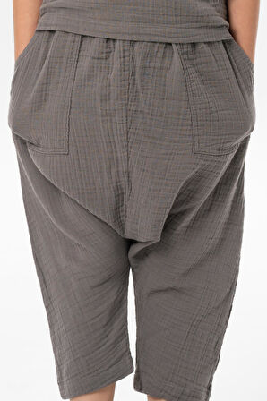 Batı Yazlık Müslin Erkek Çocuk Şalvar Gri Gri