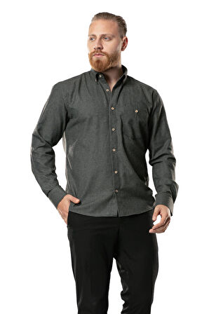 Uzun Kol Oduncu Erkek Pazen Sonbahar ve Kışlık Gömlek Haki 4003