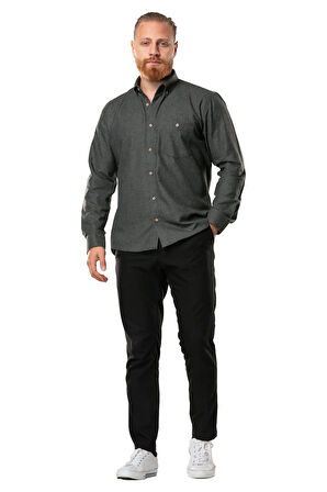 Uzun Kol Oduncu Erkek Pazen Sonbahar ve Kışlık Gömlek Haki 4003