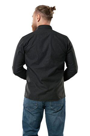 Uzun Kol Oduncu Erkek Pazen Sonbahar ve Kışlık Gömlek Siyah 4006