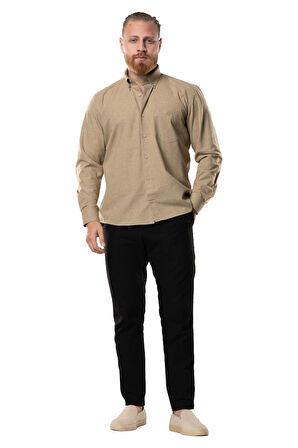 Uzun Kol Oduncu Erkek Pazen Sonbahar ve Kışlık Gömlek Yağ Yeşili 4034