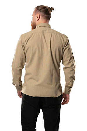 Uzun Kol Oduncu Erkek Pazen Sonbahar ve Kışlık Gömlek Yağ Yeşili 4034