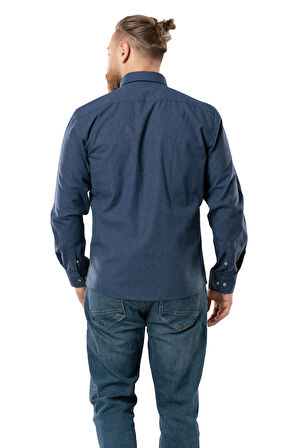 Uzun Kol Oduncu Erkek Pazen Sonbahar ve Kışlık Gömlek Lacivert 4035