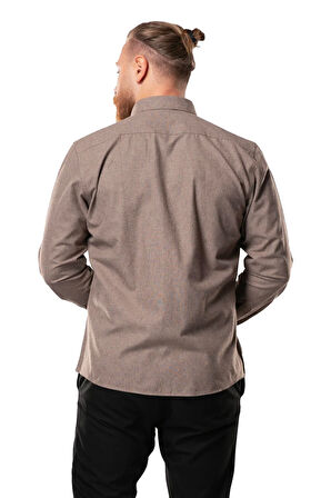 Uzun Kol Oduncu Erkek Pazen Sonbahar ve Kışlık Gömlek Açık Kahve 4036