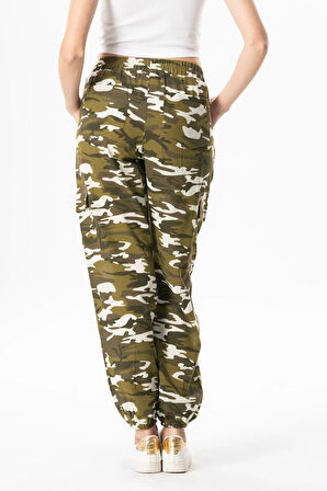 Beli Lastikli Seda Şile Bezi Yazlık Kargo Cepli Pantolon Yeşil Ysl