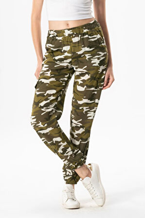 Beli Lastikli Seda Şile Bezi Yazlık Kargo Cepli Pantolon Yeşil Ysl