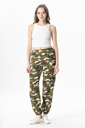 Beli Lastikli Seda Şile Bezi Yazlık Kargo Cepli Pantolon Yeşil Ysl