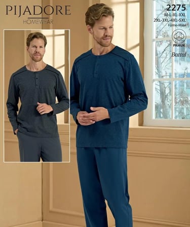 Pijadore Erkek %100 Pamuklu Uzun Kollu Pijama Takımı 2275