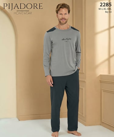 Pijadore Erkek %100 Pamuklu Uzun Kollu Pijama Takımı 2285