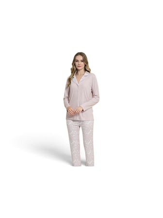 Pijadore Kadın Önü Düğmeli Uzun Kollu Mevsimlik Pijama Takımı 2236