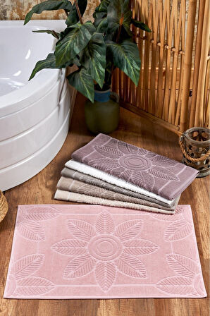 Annem Çeyizlik Lüks YASMİNA Jaklarlı Ayak Havlusu 50x70 6 Lı Set