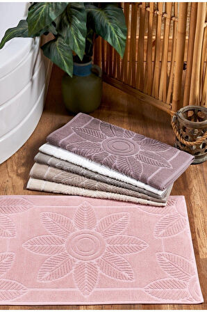 Annem Çeyizlik Lüks YASMİNA Jaklarlı Ayak Havlusu 50x70 6 Lı Set