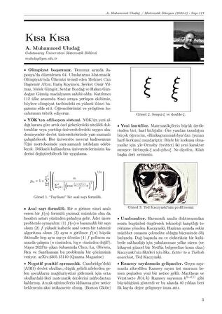 Matematik Dünyası Dergisi Sayı:117 YIL:2023