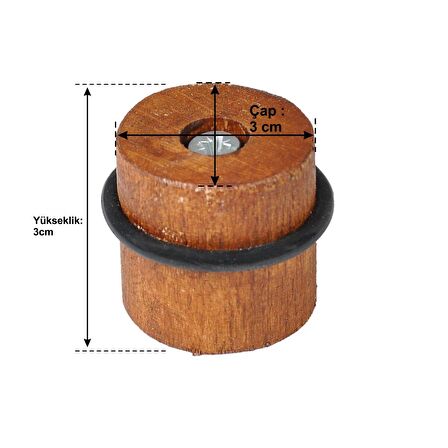 Ahşap Kapı Stoperi Zemine Vidalı Kahverengi