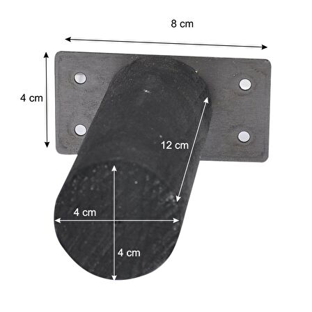 Ahşap Ayak Mobilya Baza Koltuk Kanepe Ünite Sehba Dolap Ayağı Boy 12 cm Çap 4 Cm Siyah