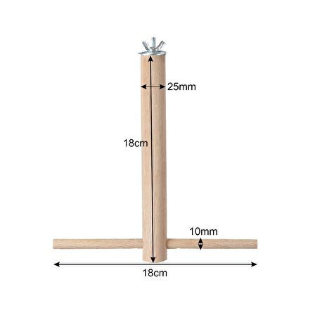 Ağaç sopalı kuş tüneği Kuş Parkuru Tünek Boy 18 cm