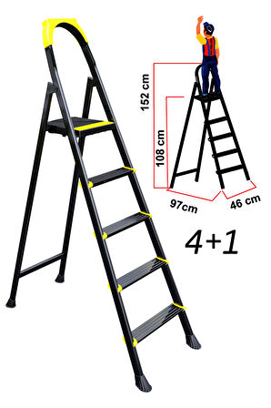 ERTEKPA Leo 4+1 Basamaklı Metal Merdiven