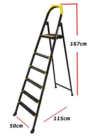 Leo 5+1 Basamaklı Metal Merdiven