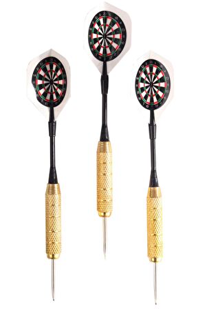 DELTA 22 Gr. Dart Oku (3’lü Set) - Çelik Uç + Pirinç Gövde + Renkli Kanat - Dart Oku Seti