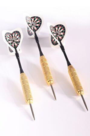 DELTA 22 Gr. Dart Oku (3’lü Set) - Çelik Uç + Pirinç Gövde + Renkli Kanat - Dart Oku Seti