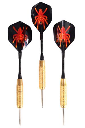 DELTA 20 Gr. Dart Oku (3’lü Set) - Çelik Uç + Pirinç Gövde + Renkli Kanat - Dart Oku Seti