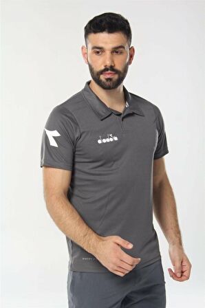 Diadora Nacce Antrasit Polo Yakalı T-Shirt  -  1TSR06-Antrasit