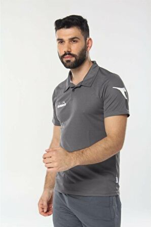 Diadora Nacce Antrasit Polo Yakalı T-Shirt  -  1TSR06-Antrasit